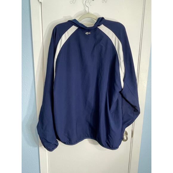 Adidas Windbreaker Track Jacket Large Blue Striped Athletic Workout Gym Jogging - Picture 5 of 7